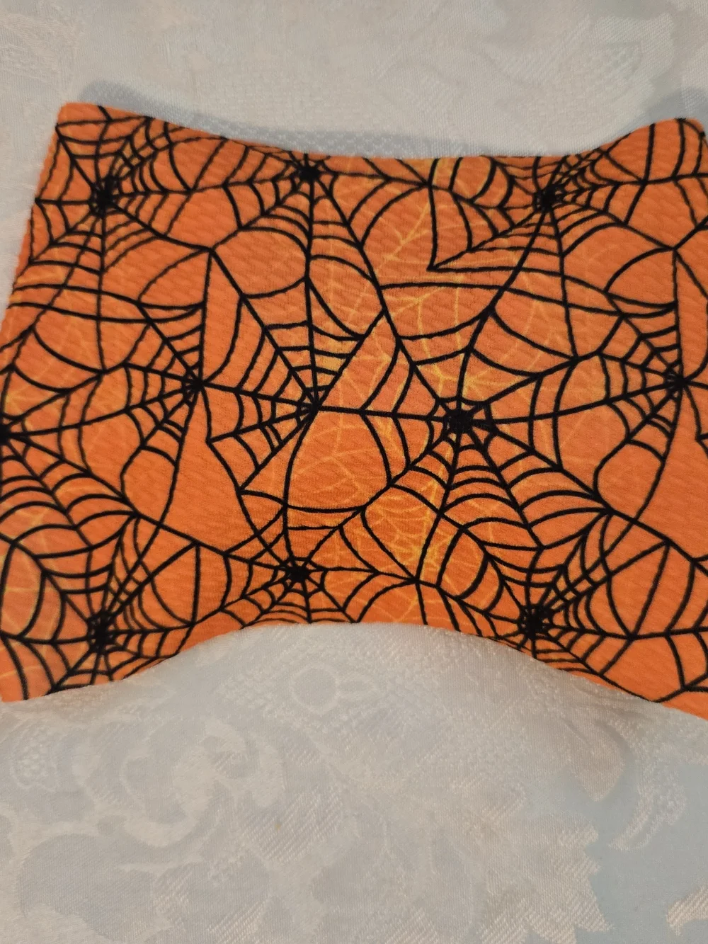 Halloween Spiderweb Bow Hair Set - Orange & Black